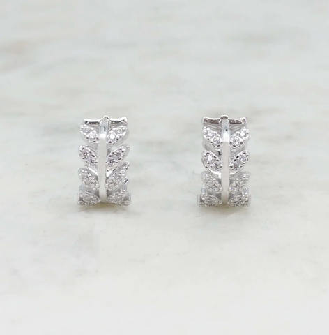 Image of Silver Vine Small Hoops