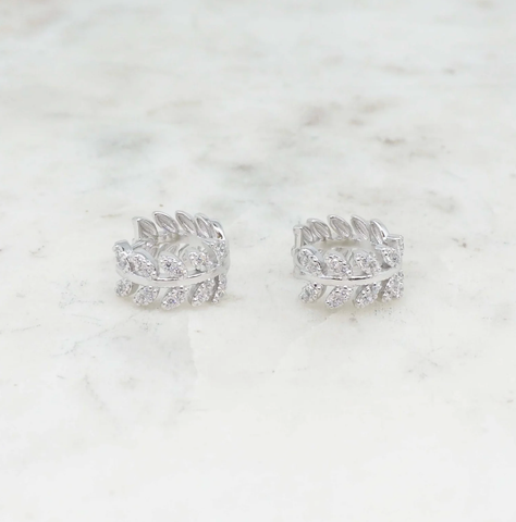 Image of Silver Vine Small Hoops