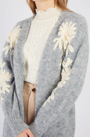 Image of BADMINTON GREY KNIT CARDIGAN