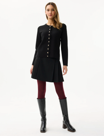 Image of Sweater With Scalloped Details- Black