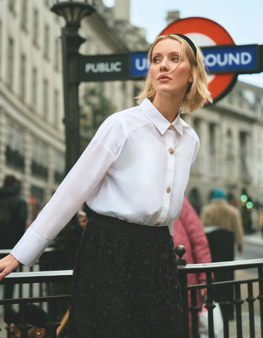 Image of Blouse With Sun Buttons - White
