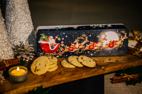 Image of Christmas Flying Santa Tin SALE