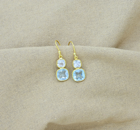 Image of Natural Blue & White Topaz Earring