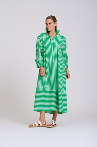Image of The Martha Dress- Double Green Stripe