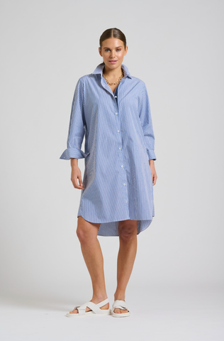 Image of The Claire Dress - French Navy Stripe