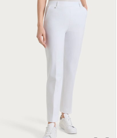 Image of Cigarette pants with slits- White