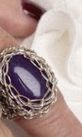 Image of Ring Medium Stone Gold- Purple Amethyst