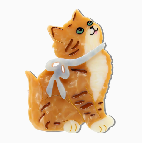 Image of Hand-Painted Vintage Kitten Claw Hair Clip | Eco-Friendly