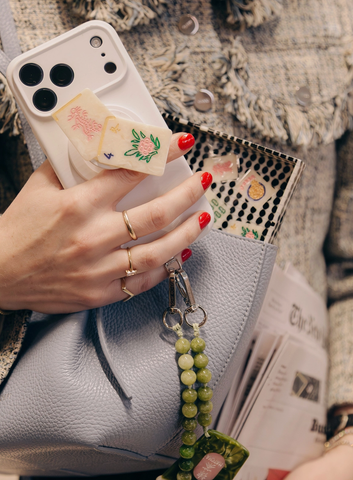 Image of Hand-Painted Flower Mahjong Gripcharm | Eco-Friendly