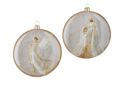 Image of 5" Holy Family and Angel Disc Ornament