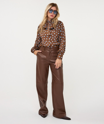 Image of Polka Dot Scarf Blouse