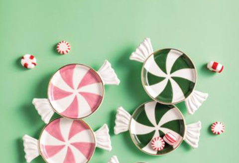 Image of Green Candy Tidbit Plate Set of 2