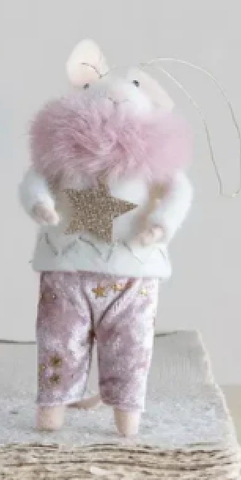 Image of Handmade Wool Felt Mouse in Winter Clothes Ornament, 4 Styles