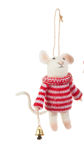Image of 4.75" Dressed Mouse Ornament