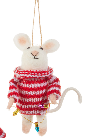 Image of 4.75" Dressed Mouse Ornament