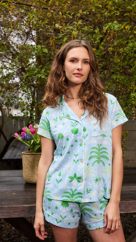 Image of Tropicana Palm Pima Knit Short Set