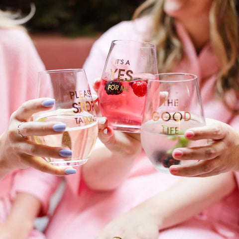 Image of It's A Yes For Me Wine Glass