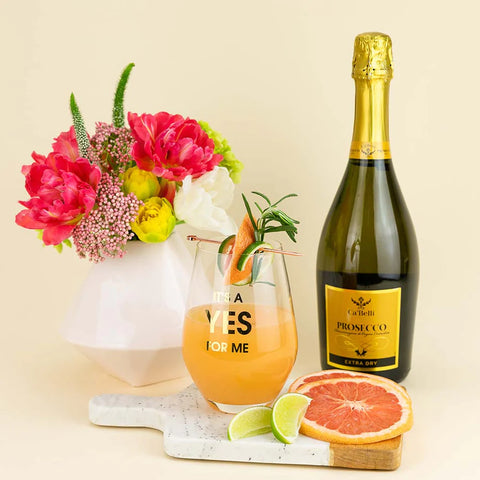 Image of It's A Yes For Me Wine Glass