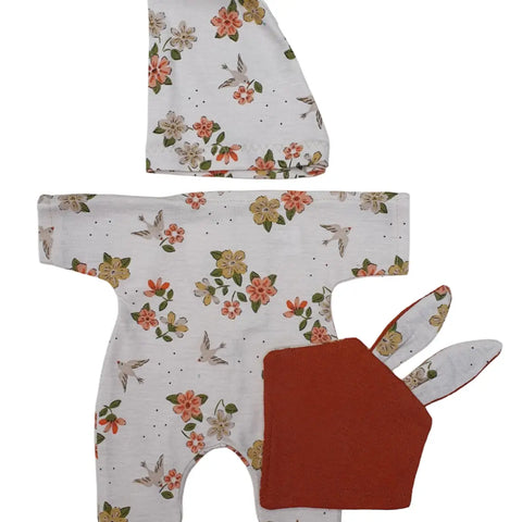 Image of Pajamas Nightcap and Floral Stuffed Toy