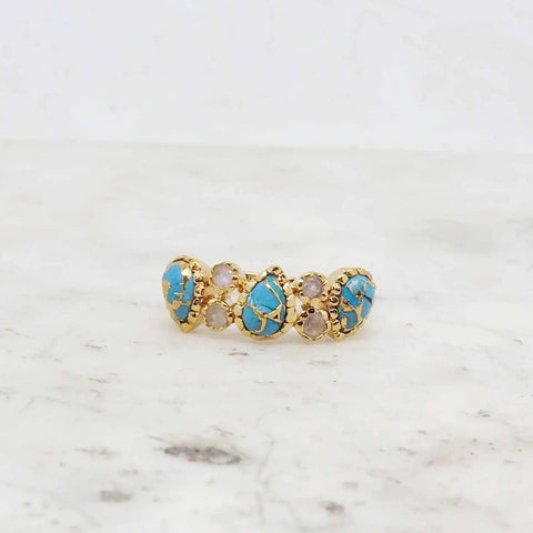 Image of Gold and Blue Adjustable Ring