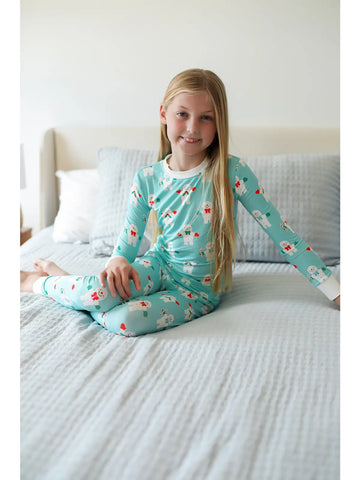 Image of Mr Snowman 2 Piece Bamboo Pajama Set SALE