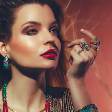 Image of Gold and Blue Adjustable Ring