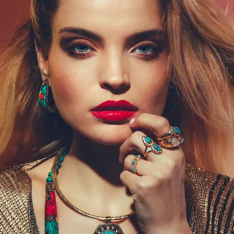 Image of Gold and Blue Adjustable Ring