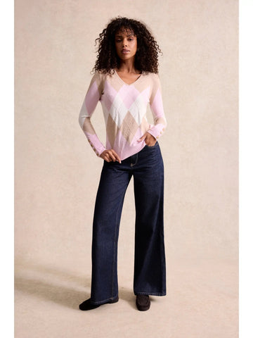 Image of V-Neck Argyle Sweater