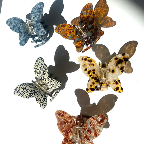 Image of Autumn Butterfly Claw Hair Clip Brown