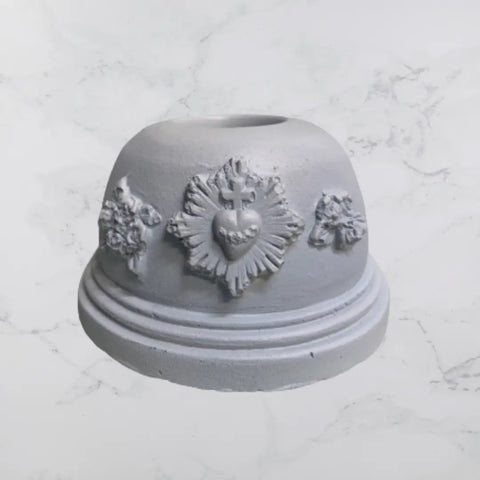 Image of Plaster Candle Holder White