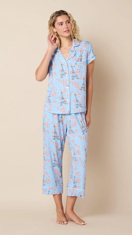 Image of Petals Over Paris Pima Knit Capri Set