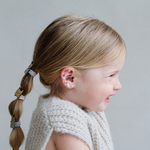 Image of PINK GEM & PEARL STICK ON EARRINGS