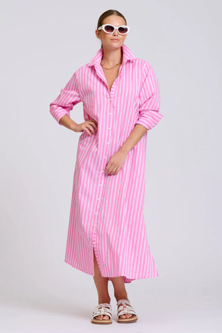 Image of The Adele Shirtdress - Double Pink Stripe