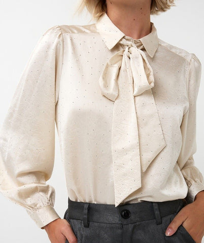 Image of Bow Rhinestone Blouse