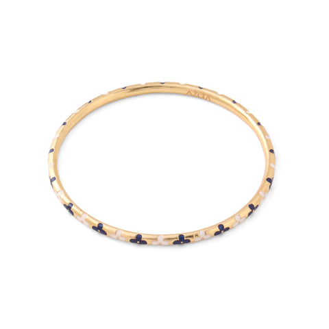 Bangle Flower - blue and ivory (s6)