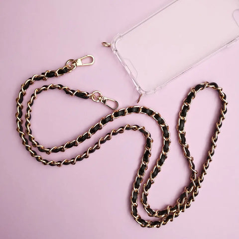 Image of Lou phone chain metal black gold