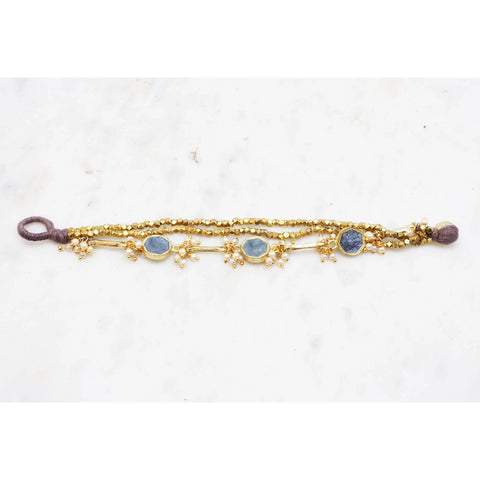 Image of Grey/Blue Gem Bracelet