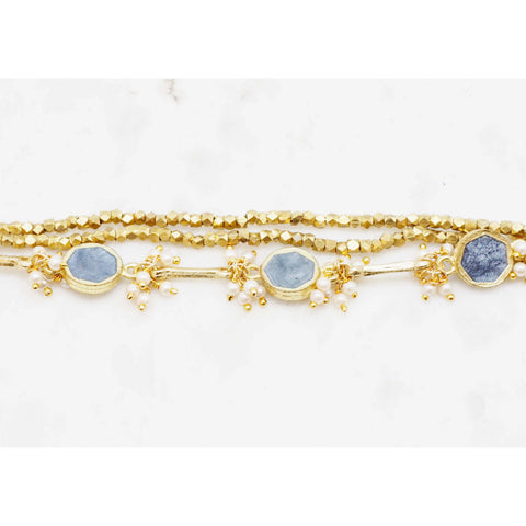 Image of Grey/Blue Gem Bracelet