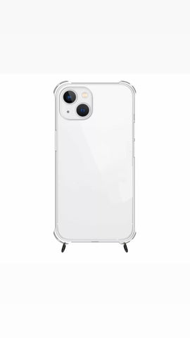 Image of iPhone 14/13 transparent shockproof case with transparent silicone rings