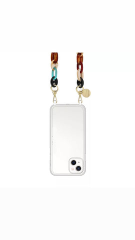 Image of iPhone 14/13 transparent shockproof case with transparent silicone rings