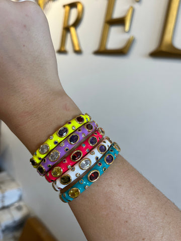 Image of Hot Pink Enameled Cuff