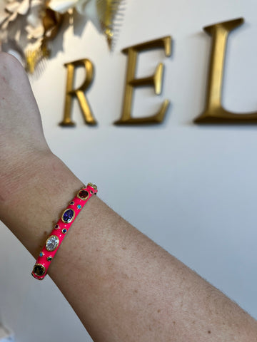 Image of Hot Pink Enameled Cuff