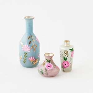 5" Hand Painted Flower Vase- White