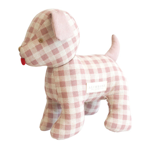 Image of Musical Puppy Rose Check Linen