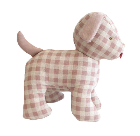 Image of Musical Puppy Rose Check Linen