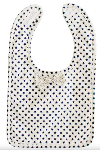 Image of Bow Tie Bib White Navy Star