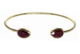 Image of Gold Cuff with Semi Precious Stone