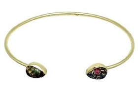 Image of Gold Cuff with Semi Precious Stone