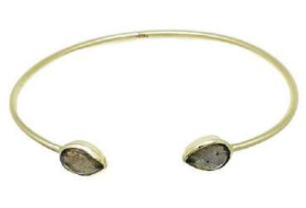 Image of Gold Cuff with Semi Precious Stone