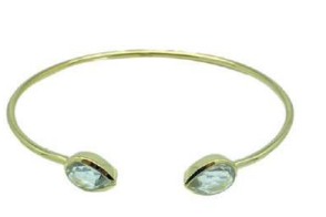 Image of Gold Cuff with Semi Precious Stone